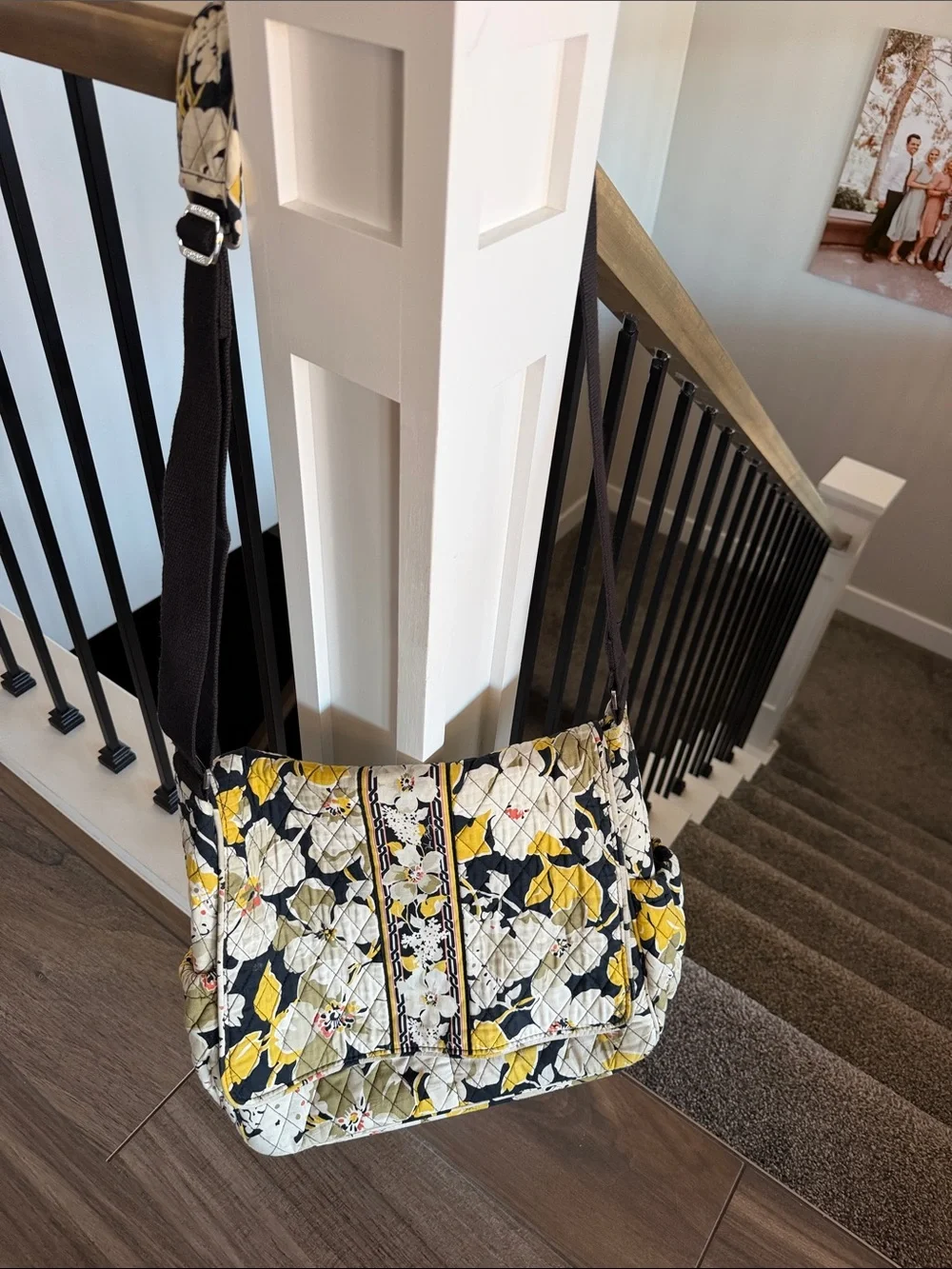 Vera Bradley Quilted Floral Diaper/Baby Crossbody Messenger Bag Dogwood pattern